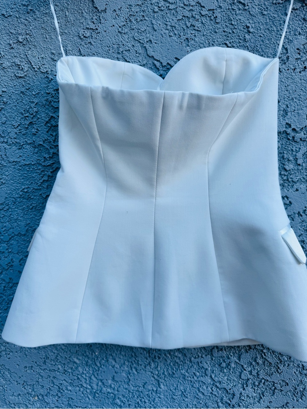 Zara Strapless White Corset Blazer Top Structured Tailored Vest Size XS - Picture 14 of 14